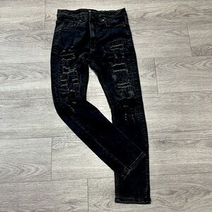 Mens Black WAIMEA Skinny Jeans Size 28/30
